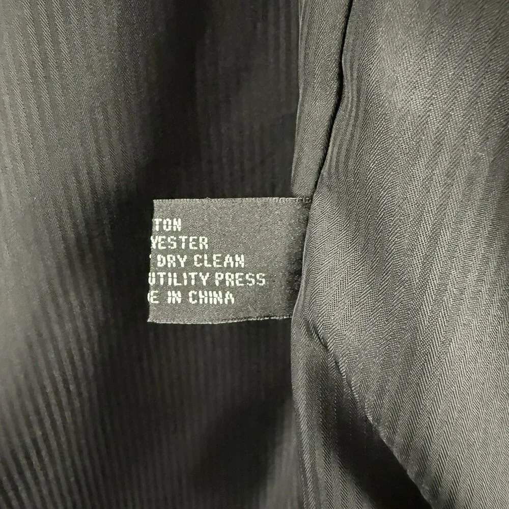 Zagato Corduroy Blazer Jacket Mens 42L Black Gray Three Button Up Sport‎ Coat